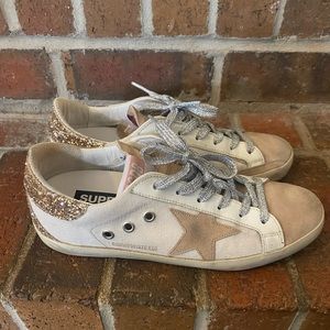 Golden Goose Superstar Glitter Canvas Low Top
